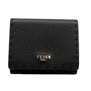 Fendi Black Leather Trifold Wallet #339861F83B